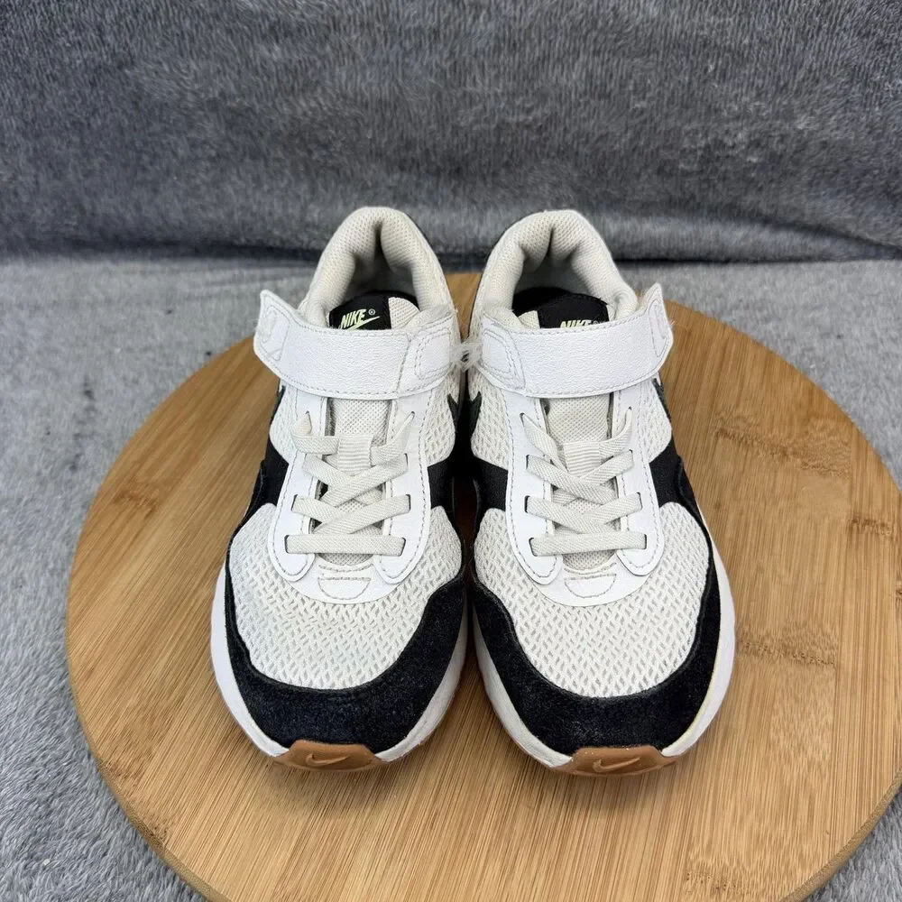 Nike Air Max Shoes Boys Size 2Y White Black Green Running Sneakers DQ0285-115